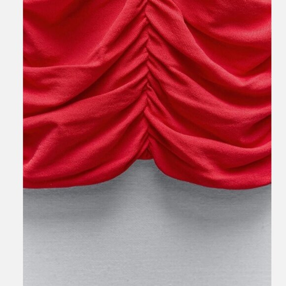 NWOT Zara ASYMMETRICAL KNIT DRAPED Ruched One Shoulder Bloggers Fave DRESS  Smal - Picture 8 of 11